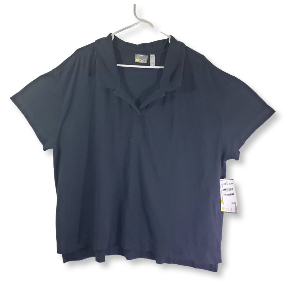 New Zella Nordstrom Size 2XL Black Polo Athletic Top